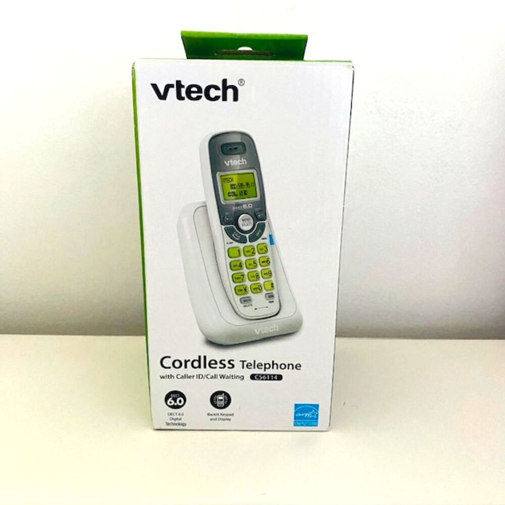 NWB VTech Vtech CS6114 1 Handset Cordless Phone Caller ID White